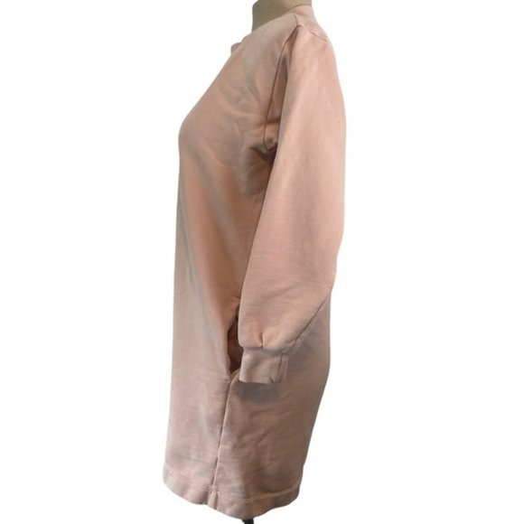 EVERLANE Women's Pink Classic Terry Crew Neck Oversized Sweater Dress Size XS - Picture 3 of 10